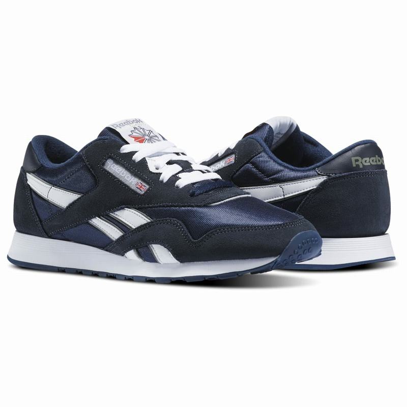 Tenisi Reebok Classic Nylon Barbati Bleumarin/Platină Romania RO4991QZ